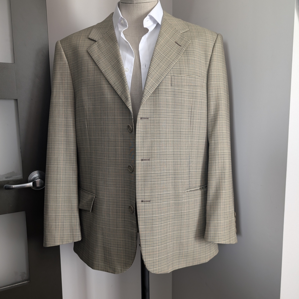 Alfani Men's Tan Checkered Blazer